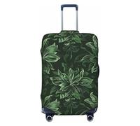 JTNWEC Hunter Green Floral Petals Pattern Print Travel Luggage Cover - Personalization Elastic Suitcase Protector, Black, M( Fit 22-24 Inch Luggage)