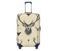 JTNWEC Hunting Arrows Triangles Deer Print Travel Luggage Cover - Personalization Elastic Suitcase Protector, Black, M( Fit 22-24 Inch Luggage)