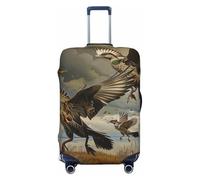 JTNWEC Hunting Flying Wild Print Travel Luggage Cover - Personalization Elastic Suitcase Protector, Black, XL( Fit 29-32 Inch Luggage)