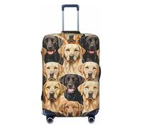 JTNWEC labrador retriever Dogs Print Travel Luggage Cover - Personalization Elastic Suitcase Protector, Black, S( Fit 18-21 Inch Luggage)