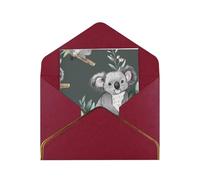 JTNWEC lovely Koala Pattern Prints Greeting Card with Gold - Trimmed Pearl Paper, Dark Red Birthday Cards for Special Occasions