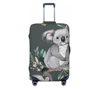 JTNWEC lovely Koala Print Travel Luggage Cover - Personalization Elastic Suitcase Protector, Black, L( Fit 25-28 Inch Luggage)