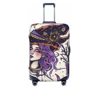JTNWEC Magic Witch Witchcraft Bohemian Drawing Print Travel Luggage Cover - Personalization Elastic Suitcase Protector, Black, S( Fit 18-21 Inch Luggage)