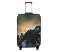 JTNWEC Many Zombie Print Travel Luggage Cover - Personalization Elastic Suitcase Protector, Black, L( Fit 25-28 Inch Luggage)