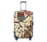 JTNWEC Owls on Tree Branches Print Travel Luggage Cover - Personalization Elastic Suitcase Protector, Black, XL( Fit 29-32 Inch Luggage)