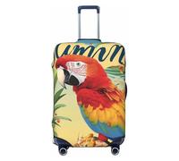 JTNWEC Parrot Pineapple Bird Print Travel Luggage Cover - Personalization Elastic Suitcase Protector, Black, L( Fit 25-28 Inch Luggage)