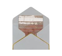 JTNWEC Rustic Old Barn Wood Pattern Prints Greeting Card with Gold - Trimmed Pearl Paper, Light Grey Birthday Cards for Special Occasions