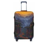 JTNWEC Shining Overlook Print Travel Luggage Cover - Personalization Elastic Suitcase Protector, Black, S( Fit 18-21 Inch Luggage)