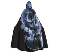 JTNWEC Starry christmas Printed Halloween Hooded Cloak Carnival Halloween Cosplay Costume for Adult, Skull, One Size