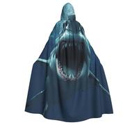 JTNWEC Starry christmas Printed Halloween Hooded Cloak Carnival Halloween Cosplay Costume for Adult, Shark, One Size