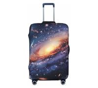 JTNWEC Universe Galaxy Outer Space Print Travel Luggage Cover - Personalization Elastic Suitcase Protector, Black, L( Fit 25-28 Inch Luggage)