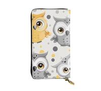 JTNWEC Women's Leather Wallet - Animal Cartoon Owls Cute Prints Coin Purse Travel Card Holder Zipper Purse Cell Phone Handbag, Black, One Size, Modern, Black, One Size, Modern