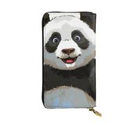 JTNWEC Women's Leather Wallet - Panda art Prints Coin Purse Travel Card Holder Zipper Purse Cell Phone Handbag, Black, One Size, Modern, Black, One Size, Modern