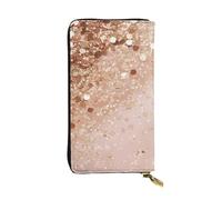 JTNWEC Women's Leather Wallet - rose gold glitter Prints Coin Purse Travel Card Holder Zipper Purse Cell Phone Handbag, Black, One Size, Modern, Black, One Size, Modern