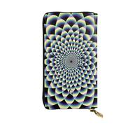 JTNWEC Women's Leather Wallet - spiral optical illusion art Prints Coin Purse Travel Card Holder Zipper Purse Cell Phone Handbag, Black, One Size, Modern, Black, One Size, Modern