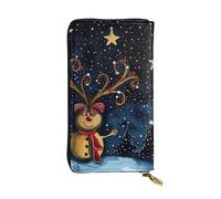 JTNWEC Women's Leather Wallet - Starry christmas Prints Coin Purse Travel Card Holder Zipper Purse Cell Phone Handbag, Black, One Size, Modern, Black, One Size, Modern