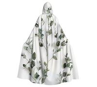 JTNWEC World War 2 Aircraft Airplane Printed Halloween Hooded Cloak Carnival Halloween Cosplay Costume for Adult, White Natural Greenery Twig, One Size