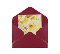 JTNWEC yellow marble Pattern Prints Greeting Card with Gold - Trimmed Pearl Paper, Dark Red Birthday Cards for Special Occasions