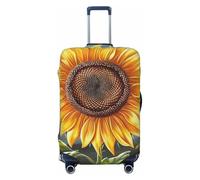 JTNWEC You Are My Sunshine Sunflower Print Travel Luggage Cover - Personalization Elastic Suitcase Protector, Black, S( Fit 18-21 Inch Luggage)