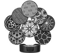 JTOOYS Drink Coasters Set of 8, Black Round Silicone Rubber Cup Pad Square Storage Box Non-slip Mug Mat Decorative Cup Coasters Homes Bars Coffee & Most of Cups Beer Mug Wine Glass Bottle - 9.8cm