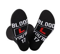 JTOUK 17th Birthday Driving Gift 17 Year Old Gift for Her Him Hello 17 Bloody L You're 17 Socks L Plate Socks (L, BLOODY L EU)