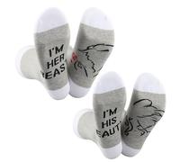 JTOUK 2 Paris His Beauty Her Beast Bride Groom Couples Socks Newlyweds Gift Anniversary Engagement Gift for Couples Parents (UK, Alpha, One Size, Regular, Regular, His Beauty/Her Beast EU)