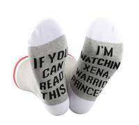 JTOUK 90s Fantasy TV Show Inspired Gift True Love Xena Gabrielle Fan Gift Socks for Geeky Fantasy Fan (L, Watching Xena EU)