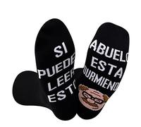 JTOUK Abuelo Gifts Si Puedes Leer Esto Abuelo Esta Durmiendo Papa Socks Father's Day Birthday Dad Funny Gift Birthday Gift (Abuelo Esta Durmiendo EU)