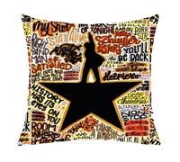 JTOUK American Musical Inspired Typography Throw Pillow Cover Cushion Case Musical Theatre Gift Theater Fans Home Decor (My Shot PC EU)