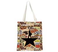 JTOUK American Musical Inspired Typography Tote Bag Musical Theatre Gift Theater Fans Gift Travel Shoulder Bag (My Shot Tote EU)