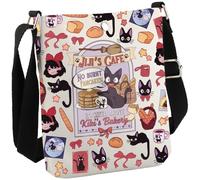 JTOUK Animated Movie Gift Black Cat Lover Japanese Kitten Anime Gift Delivery Service Anime Fan Crossbody Bag (Cafe CB EU)