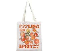 JTOUK Aperol Spritz Themed Gift Tote Bag - Feeling Spritzy EU - Unisex Adults - Medium Canvas Tote - Perfect for Grocery, Travel, Gym, or Gifts