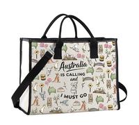 JTOUK Australia Travel Gift Aussies Gift Australia Is Calling & I Must Go Travel Tote Bag AUS Lover Present (Australia LT EU)