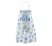 JTOUK Best Yiayia Ever Kitchen Apron Greek Yiayia Gift Mother’s Day Gift Grandma Gift For Grandmother (Best Yiayia Apron EU)