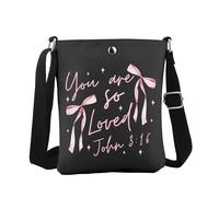 JTOUK Bible Verse Inspired Crossbody Bag You are so Loved John 3:16 Christian Quote Gift Jesus Gift (So Loved CB EU)
