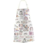 JTOUK Bible Verse Inspired Kitchen Apron Gift Jesus Gift God Present Faith Inscription Christian Present (Faith Apron EU)