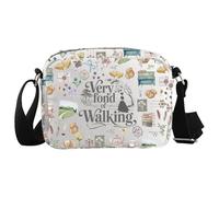 JTOUK Bookish Gift Very Fond of Walking Romance Book Inspired Crossbody Bag Pride Prejudice Gift (Fond of Walking HKB EU)