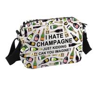 JTOUK Bubbly Gift Dinker Gift Wedding Bachelorette Party Favors Champagne Lover Crossbody Bag (Hate Champagne HKB EU)