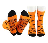 JTOUK Camp Half Blood Gift Halloween Magical Gift Welcome To Camp Half Blood Socks for Book Lovers (L, Camp Half Blood EU)