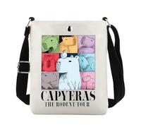 JTOUK Capybara Cartoon Themed Tote Bag Capybara Lover Gift The Rodent Fan Gift Cute Animal Lover Gift (Rodent Tour CB Eu)