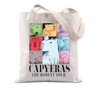 JTOUK Capybara Cartoon Themed Tote Bag Capybara Lover Gift The Rodent Fan Gift Cute Animal Lover Gift (Rodent Tour Tote Eu)
