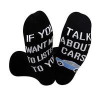 JTOUK Car Racing Gift Race Car Fan Gift If You Want Me To Listen To You Talk About Cars Funny Socks For RC Car Racer (Talk About Cars EU)