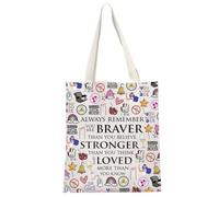 JTOUK Chemo Gift Chemotherapy Treatment Recovery Gift Chemo Care Package Chemo Tote Bag (Braver Chemo Tote EU)
