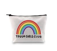JTOUK Chemotherapy Treatment Makeup Bag Cancer Support Gift Tough Girls Club Rainbow Chemotherapy Gift Chemo Care Package for Women (Tough Girls Club Bag EU)