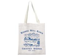 JTOUK ChestnutSpring Bookish Gift Cowboy Romance Lover Gift Wishing Well Ranch Bookish Tote Bag for Book Lovers (Wishing Well Tote EU)