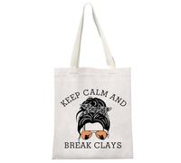 JTOUK Clay Target Shooting Gift Trap Skeet Shooting Gift Keep Calm And Break Clays Tote Bag for Trap Shooters (Break Clays Tote EU)