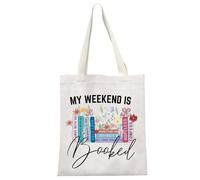JTOUK CoHo Gift CoHo Reader Club Gift CoHo Literature Tote Bag My Weekend Is Booked Bookish Merch Gift for CoHo Fan Club (Booked Confess Tote EU)