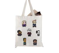 JTOUK Community TV Show Inspired Gift 8 Bit Greendale College Cult Pop Culture Geeky Canvas Tote Bag (Community Character Tote EU)