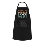 JTOUK Cow Pig Chicken Walk Bar-B-Q BBQ Barbecue Grilling Kitchen Apron Baking BBQ Gift (The End Apron EU)