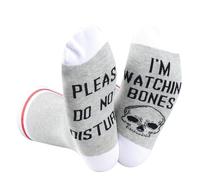 JTOUK Crime Drama TV Series Inspired Socks Please Do Not Disturb I’m Watching TV Show Birthday Gift for Crime TV Show Lover (Watching Bone EU)